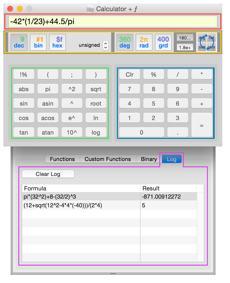 Calculator + ƒ - Functions