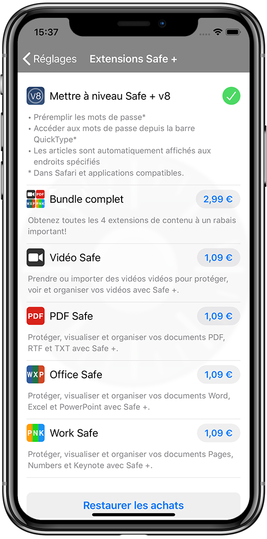 Activer la fonctionnalité Safe + v8.